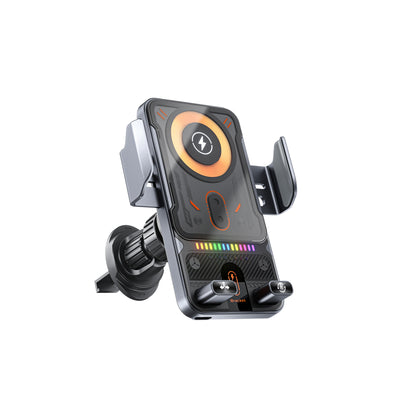 15W Smart Auto-Clamping Wireless Car Charger Mount – Electric Rotating Air Vent Phone Holder