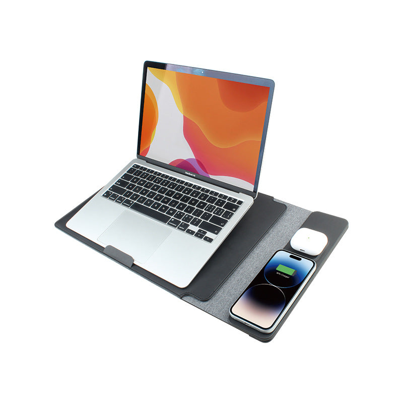 Wireless Charger Computer Bag Dual Charge Fashionable Apple Notebook Bag 15-16 Inch High Color Value Women's Handbag PU