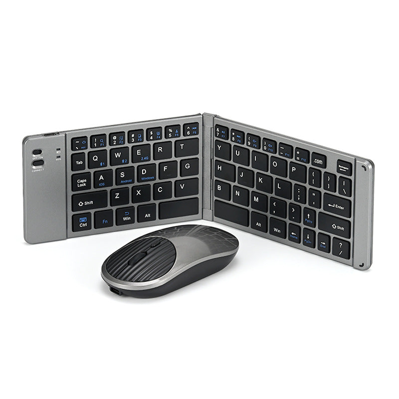 Wireless Bluetooth Folding Keyboard & Mouse Combo – Rechargeable Multi-Device Keyboard for Phone, Tablet & Laptop