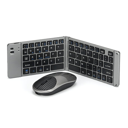 Wireless Bluetooth Folding Keyboard & Mouse Combo – Rechargeable Multi-Device Keyboard for Phone, Tablet & Laptop