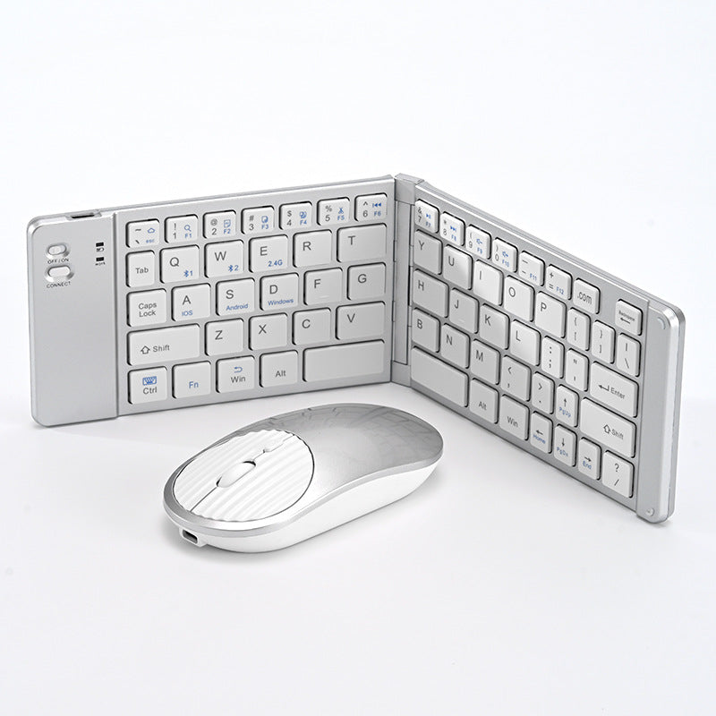 Wireless Bluetooth Folding Keyboard & Mouse Combo – Rechargeable Multi-Device Keyboard for Phone, Tablet & Laptop