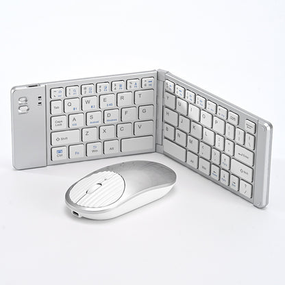 Wireless Bluetooth Folding Keyboard & Mouse Combo – Rechargeable Multi-Device Keyboard for Phone, Tablet & Laptop