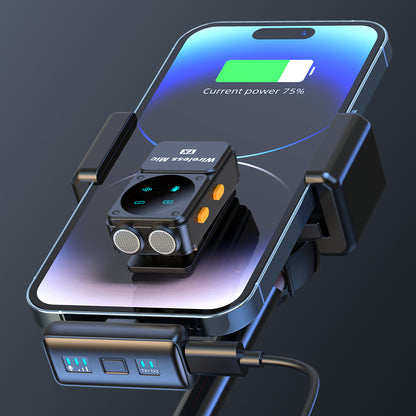 Q12 Wireless Lavalier Microphone with Dual Receivers & Charging Case – AI Noise Cancellation for iPhone, Android & Camera