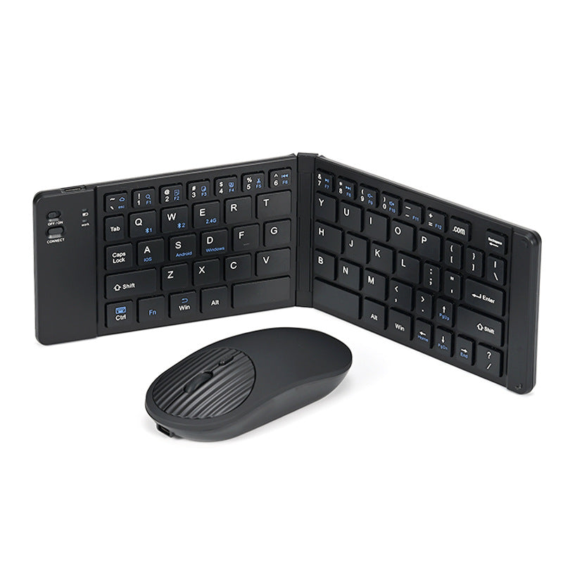 Wireless Bluetooth Folding Keyboard & Mouse Combo – Rechargeable Multi-Device Keyboard for Phone, Tablet & Laptop
